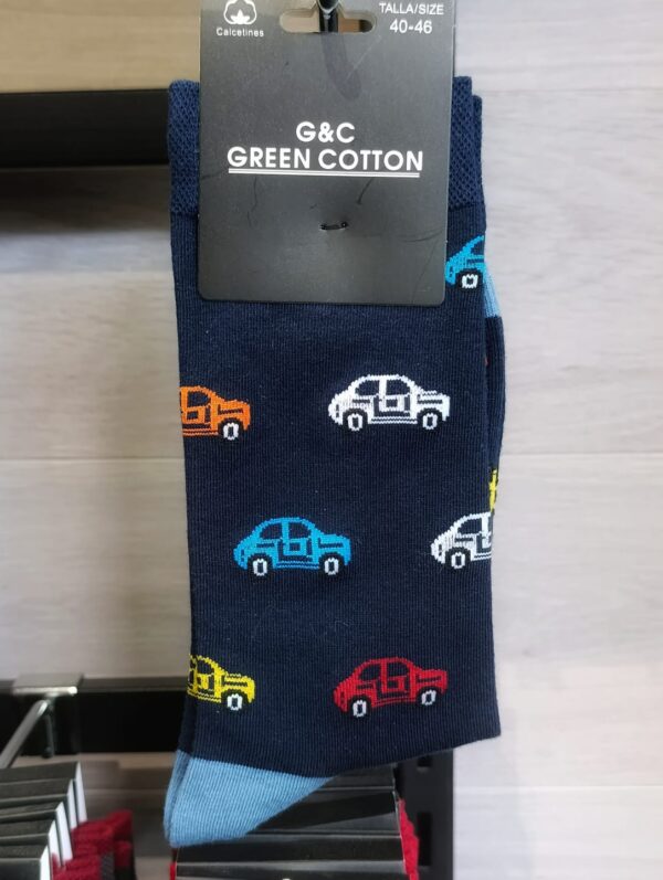 Calcetines divertidos Coches talla 40-46 con diseño de coches coloridos