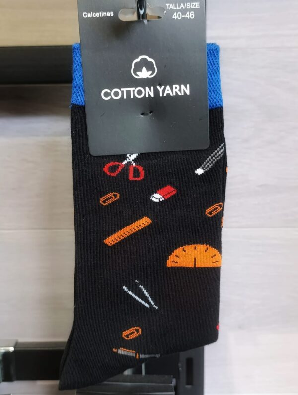 Calcetines divertidos Papelería talla 40-46 con diseño de material escolar
