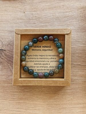 pulsera de piedra verde hindu