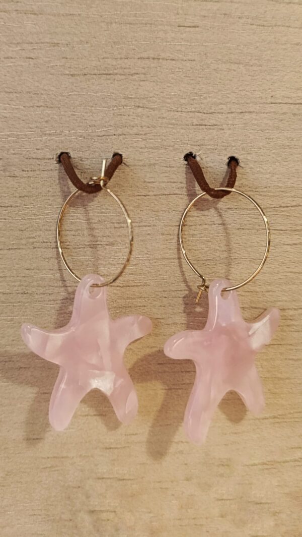 Pendientes estrella rosa dorados de acero inoxidable