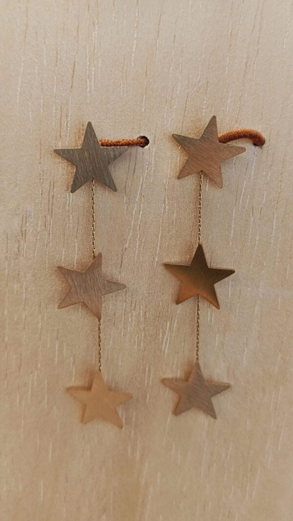 Pendientes estrellas colgantes dorados de acero inoxidable