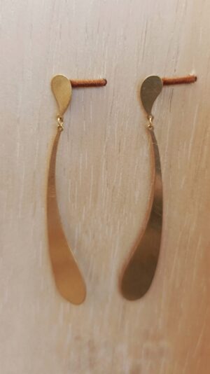 Pendientes lágrima alargada dorados de acero inoxidable