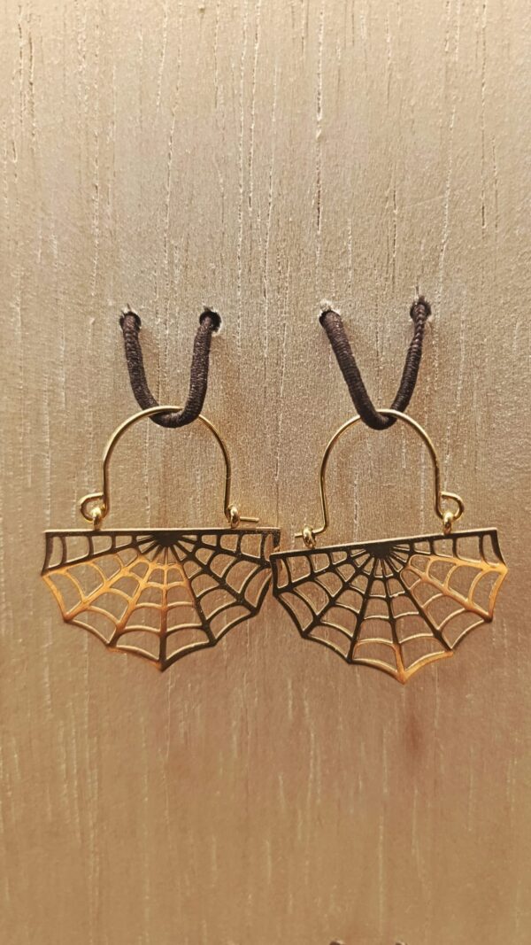 pendientes-telarana-dorados-katxu Pendientes telaraña dorados de acero inoxidable